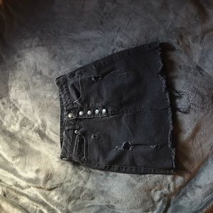 Distressed Denim Skirt